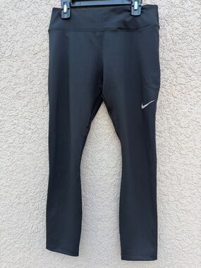 Nike Black Capri Leggings with Silver Swoosh